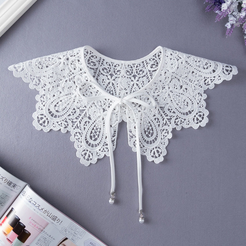 娃娃领假领子镂空蕾丝外搭毛衣卫衣旗袍汉服刺绣配裙子云肩小披肩