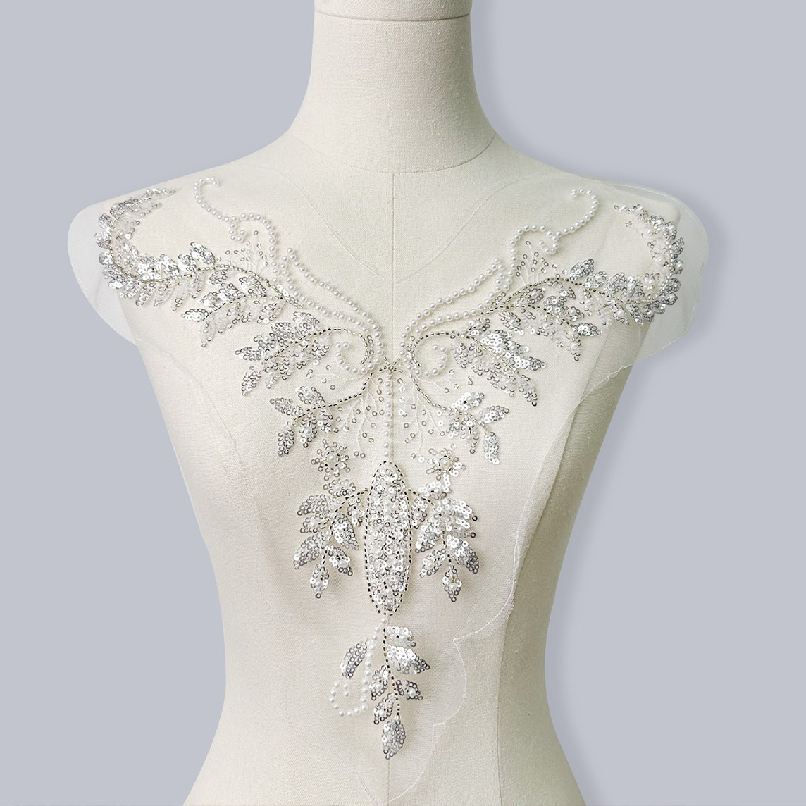 重工假领子立体胸花刺绣钉珠领花婚纱礼服衣领服装花边DIY辅料