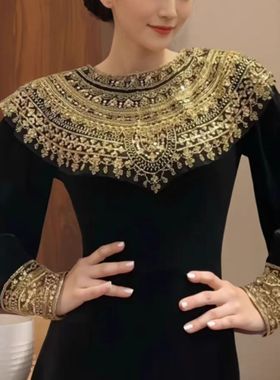 手缝假领子袖子法式diy外搭亮片钉珠欧美宫廷晚礼服前胸装饰披肩