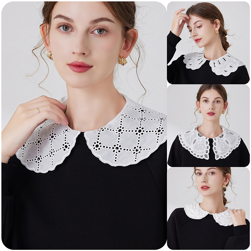 秋冬百搭神器假领子女木耳边可爱棉衬衫配毛衣领装饰内搭娃娃领子