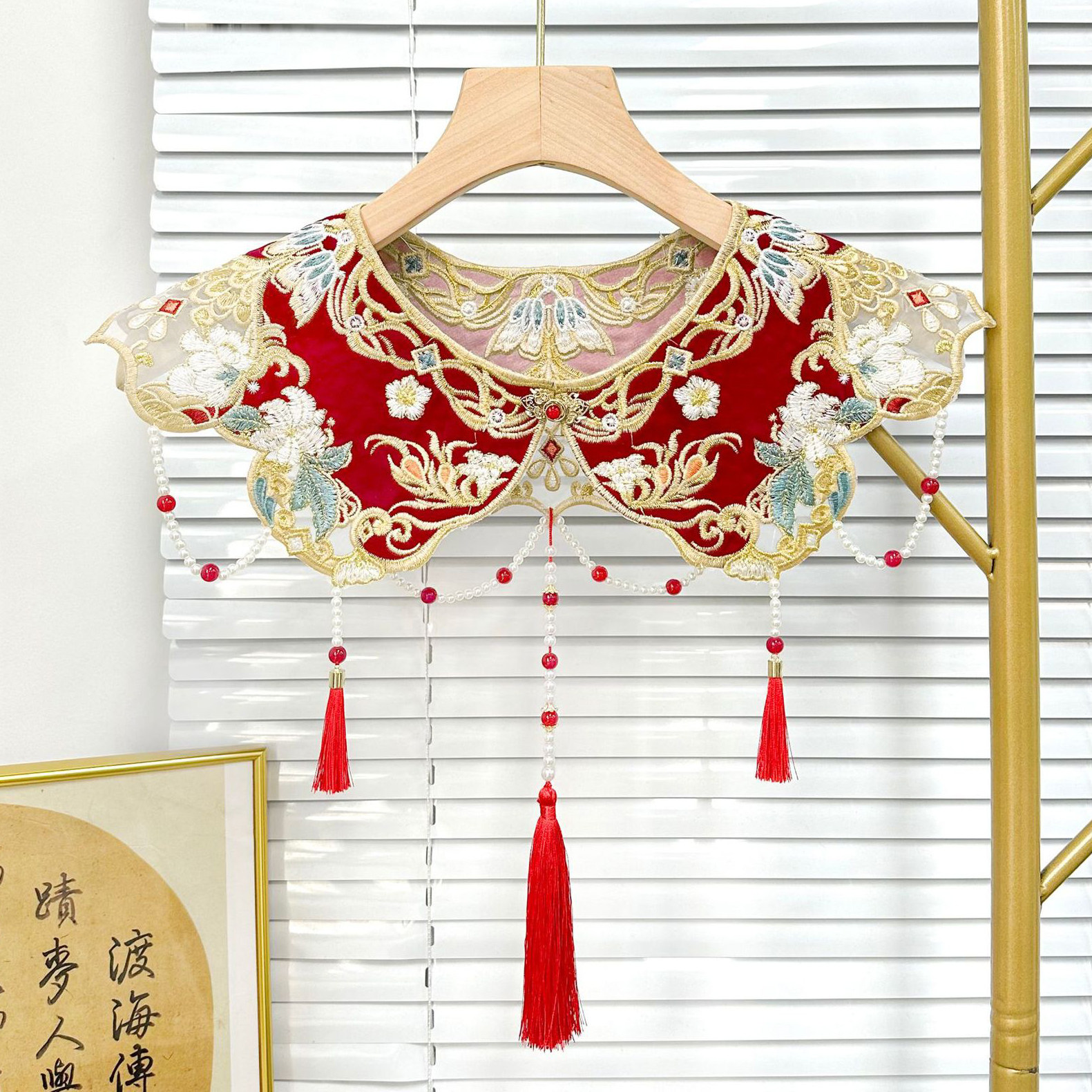 刺绣云肩新款中式民族风马面裙旗袍配饰婚嫁新年喜庆流苏外搭披肩