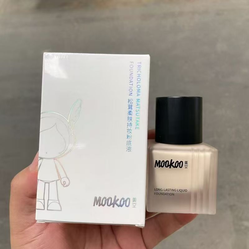 MOOKOO美空粉底液防水防汗裸妆不脱妆持久遮瑕轻薄不卡粉学生控油