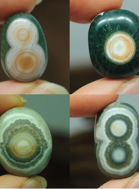 天眼海洋碧玉戒面独特稀缺