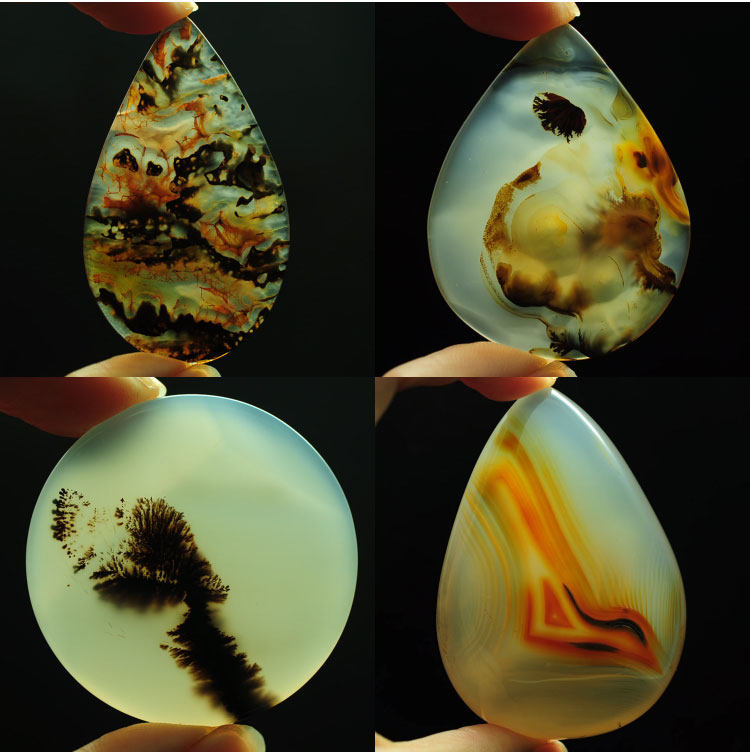 海洋玉髓巴西玛瑙玉髓吊坠草花风景挂坠毛衣链坠