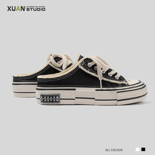 懒人帆布拖鞋松糕鞋价格 懒人帆布拖鞋松糕鞋图片 星期三