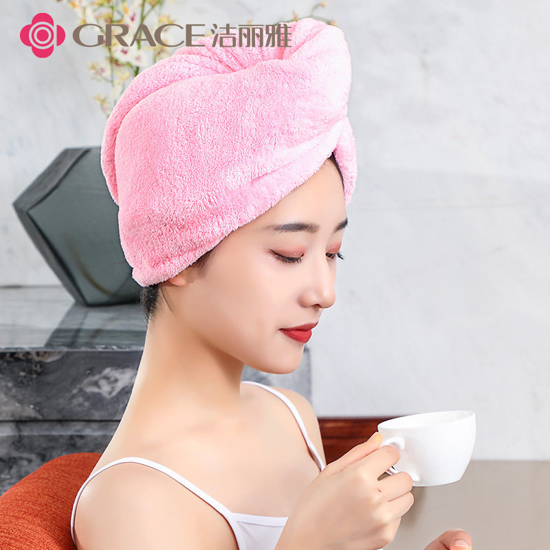 洁丽雅干发帽女强吸水速干韩国加厚浴帽洗头发帽子产后长发包头巾