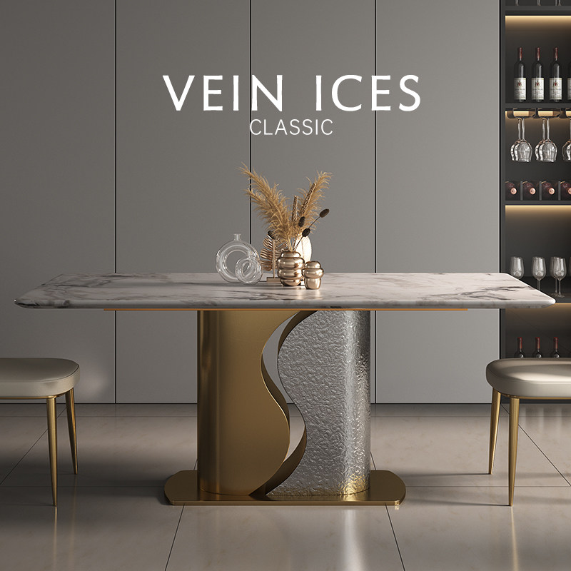 轻奢长方形餐桌椅组合大理石芬迪白饭桌子客厅家用洽谈,住宅家具,大理石餐桌,淘宝优惠券,粉丝福利购,淘宝优惠卷