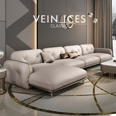 大户型简约创意 高端奢华客厅意式 沙发客厅轻奢现代 真皮直排新款