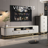 岩板茶几电视柜组合套装 科技布客厅家具简约地柜背景现代轻奢