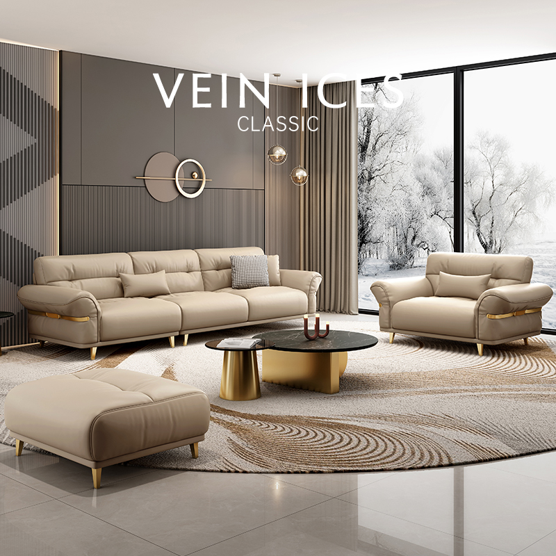 高端大气现代轻奢直排客厅沙发
