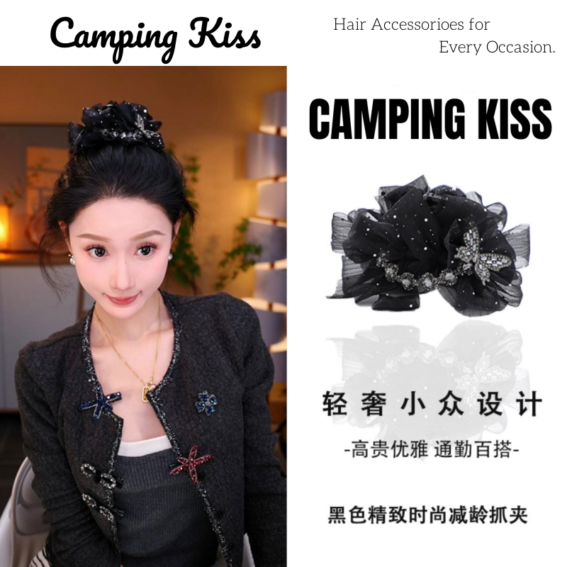 法国CK~设计师款高颜值蝴蝶结抓夹显发量气质夹子头鲨鱼夹发夹