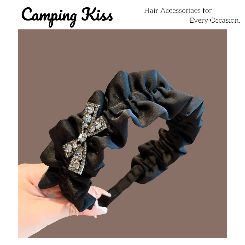 CampingKiss黑色褶皱发箍荷叶边