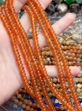 L610天然单花玛瑙算盘珠6mm一条
