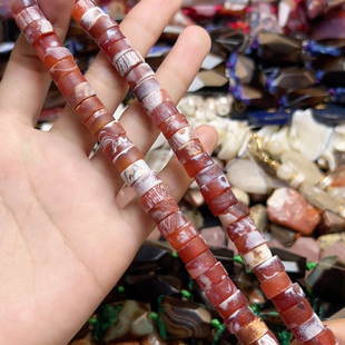 z285奶皮老玛瑙直切10mm一条