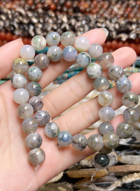 C301天然水草玛瑙圆珠10mm一条