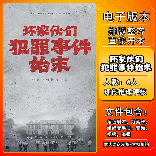 坏家伙们犯罪事件始末剧本杀电子版复盘解析可打印6人硬核城限本 - 封面