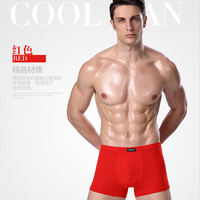 Men's briefs made of bamboo fiber in solid color, breathable and sexy, with a short head and individual packaging. Men's four-cornered bottom pants thumbnail 4