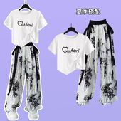 微胖mm显瘦设计感小个子两件套 新中式 女夏季 国风时尚 2025新款 套装