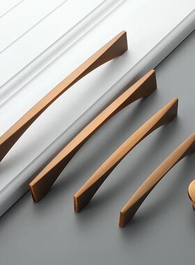 格奥琦原厂北欧轻奢美式现代简约拉手橱柜柜门抽屉拉手黄古铜拉手