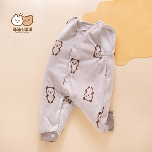 按扣可开档免脱换尿布裤 婴儿棉裤 宝宝保暖裤 2025新款 子 外出背带裤