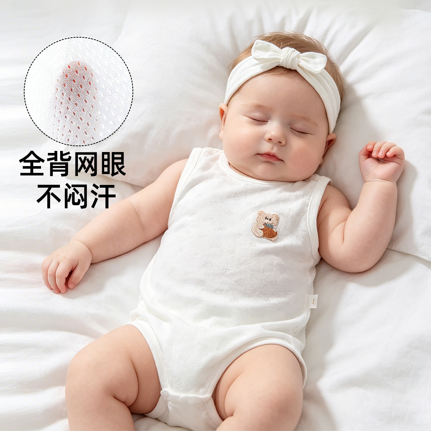 【全身网眼透气不闷】婴儿包屁衣图片