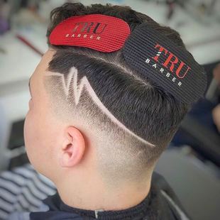 barber shop理发魔术贴分区贴