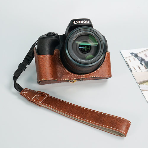 合适佳能SX70HS相机包复古皮质底座PowerShot SX70便携皮套手腕带