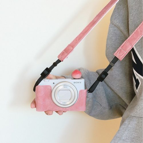适用SONY索尼ZV1底座粉色zv1f防撞皮套zv1m2二代收纳包相机壳挂绳