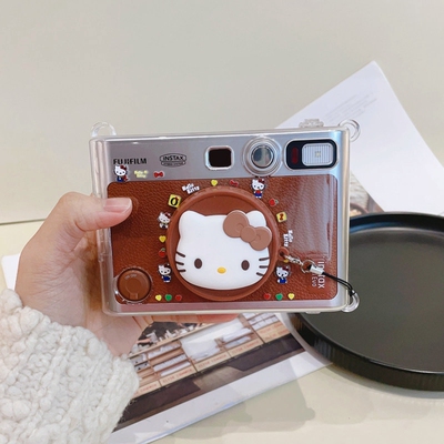 适用富士拍立得MINI EVO镜头盖mini90保护盖防丢绳MINI99装饰配件