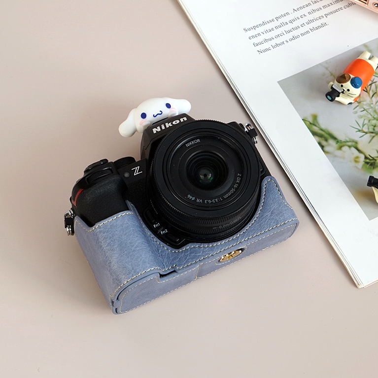 合适尼康Z50相机保护套 Nikon Z30防撞底座Z50ii复古收纳包肩带粉