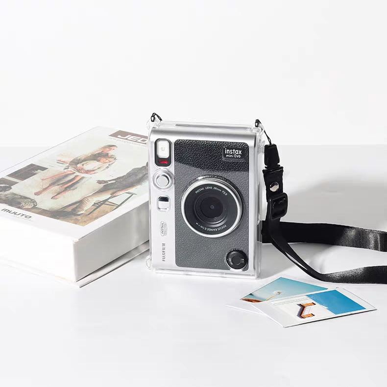 适用富士MIINI EVO保护套拍立得evo透明水晶外壳evo镜头盖钢化膜