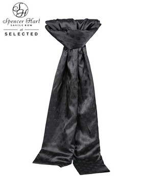 思莱德正品反季特价双层男士商务绅士款围巾围脖礼盒装黑色保暖