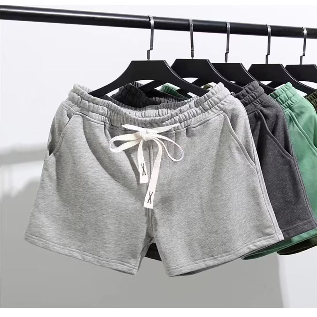 跑步的三分裤男士夏季3分超短裤居家运动针织不过膝盖纯棉男短裤