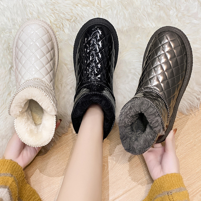 Thicken snow boots women's winter shoes 中短筒加绒靴女鞋