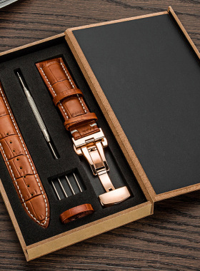 Genuine Leather Watchband Watch Band Strap Belt Buckle 表带