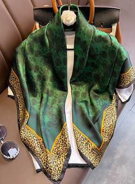 Silk scarf women's colourful neckscarf  90*90cm 丝巾领巾女