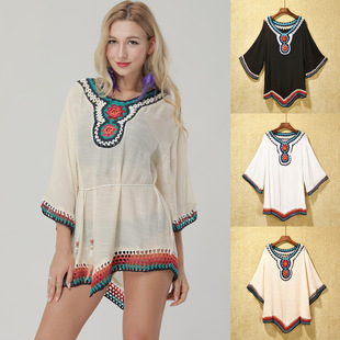 Women White Blouse Nightdress Classic Beach Dress 沙滩睡裙女