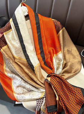 Sik Scarf Women luxury Handkerchief Brand Hijabs Bandana丝巾