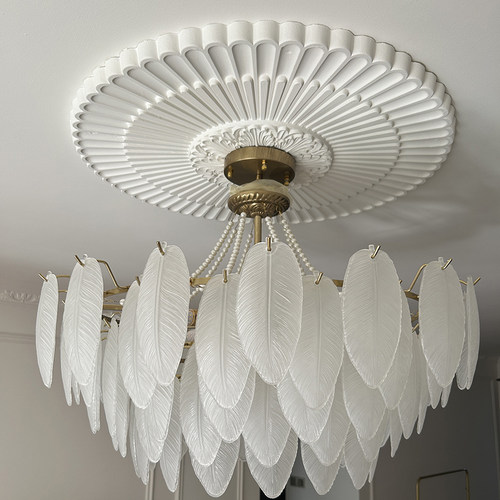 小红书同款法式pu灯盘底座灯池