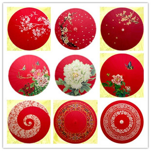 油纸伞红色舞蹈装饰伞古装摄影表演婚庆布景花纸伞道具包邮桐油伞