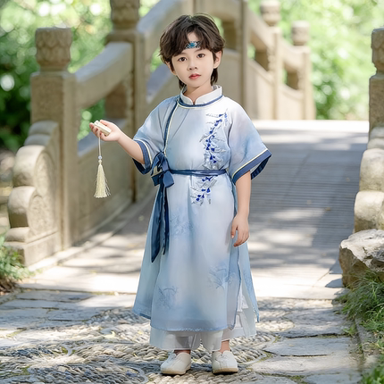 汉服男童古风套装2026新款宋制改良唐装男宝宝新中式春秋古装
