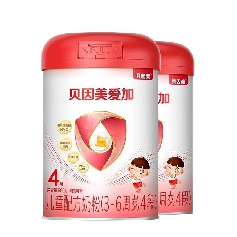 贝因美爱加4段儿童成长配方奶粉800g罐装适用于3-6岁27年11月到期