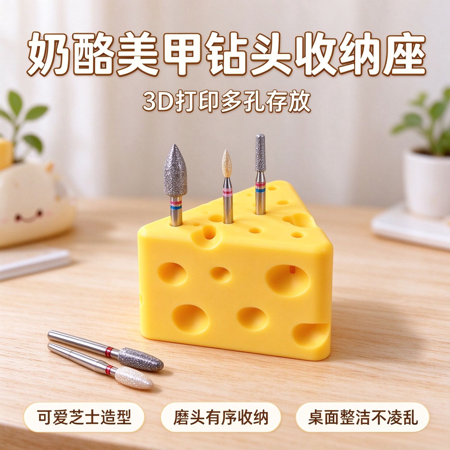 3D打印美甲打磨头收纳盒