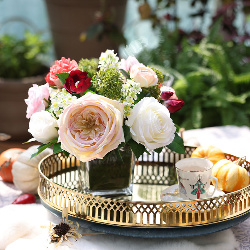 欧式套装家居摆件客厅仿真花高档