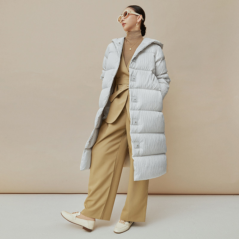 cocosong羽绒服女2026冬新款极寒鹅绒中长款长过膝加厚高端定制