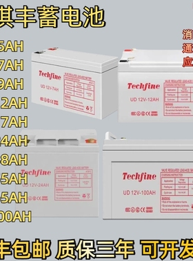 Techfine泰琪丰蓄电池UD12V-17AH7.2AH9A12A24A38A40A65A100