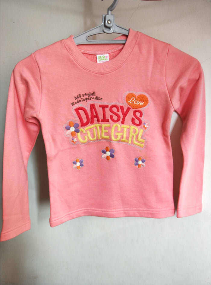 日单DAIS* LOVER*蓝色紫色黄色绣字母毛圈长袖100/110/120-S