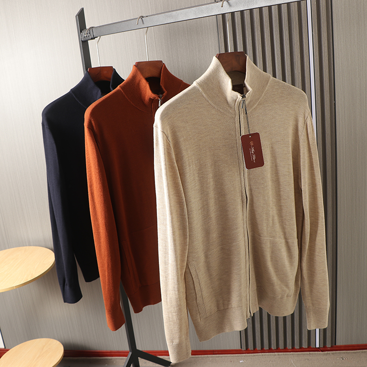 立领拉链针织衫飞行夹克外套