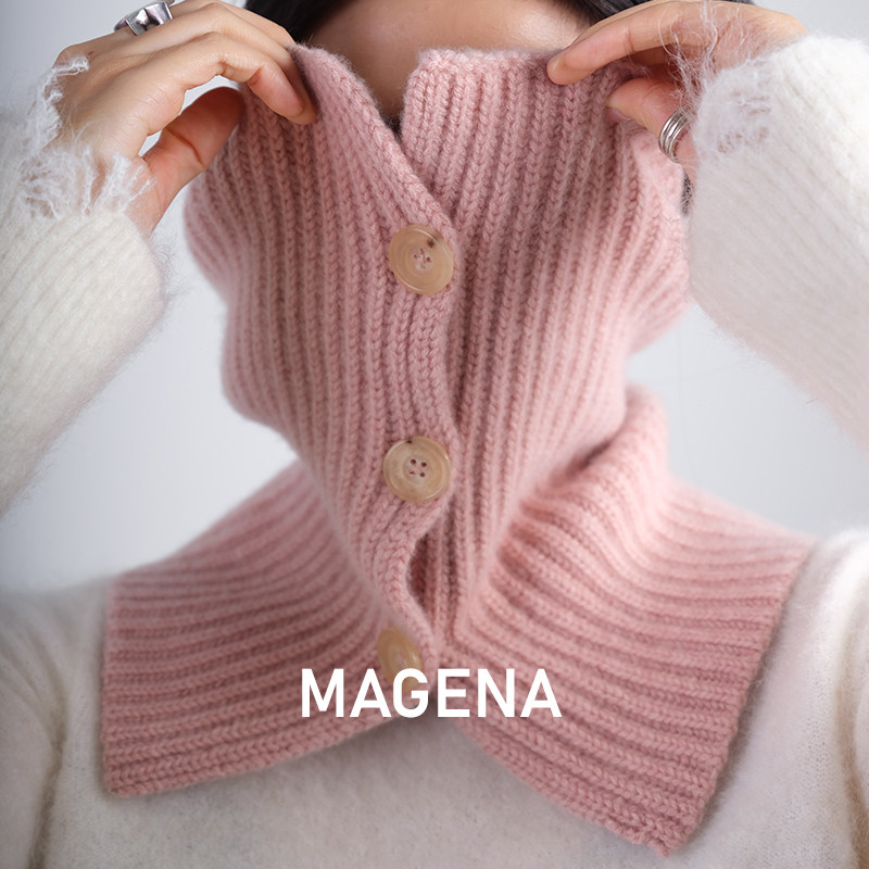 MAGENA搭配小物品 纯山羊绒保暖针织脖套 围巾 加厚护颈 套头 女