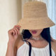 通勤草帽 MAGENA小优雅 纯手工拉菲草休闲遮阳帽 遮脸防晒帽女夏